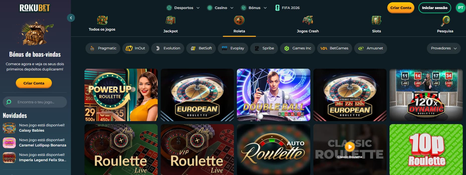A escolha da roleta na RokuBet